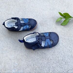 Carter's Baby Girl Blue Glitter Anti Slip Sandals Size 5.5